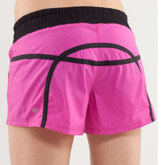 Lululemon Run: Tracker Short II Paris Pink/Black - Picture 1 of 11